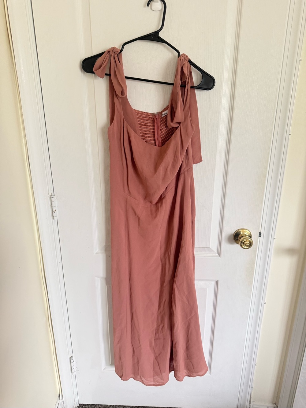 Reformation Twilight Midi Dress In Praline - Picture 6 of 9